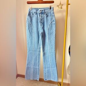 PacSun Sky Blue Wide Leg Jeans with Accents